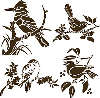 Free SVG Home Decorative Stencil Birds