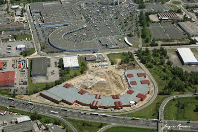 Vue aérienne parc nouveau parc d'activités (retail parkcommerciales Rives d'Arcins