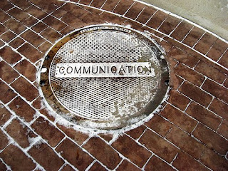 Photograph of communications manhole cover