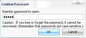Reenter password to open