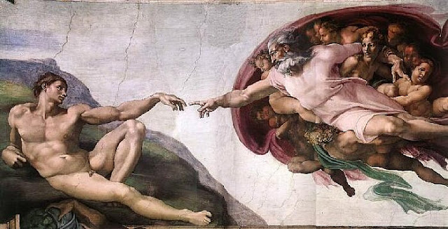 Creation of Man. (Michelangelo.  Capella Sistina)