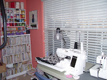 view of sewing machine and pattern and ribbon area