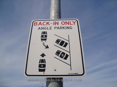 back-in angle parking