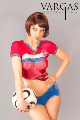Body Paintings, Painted Soccer Girls, Sports Dress Body Art