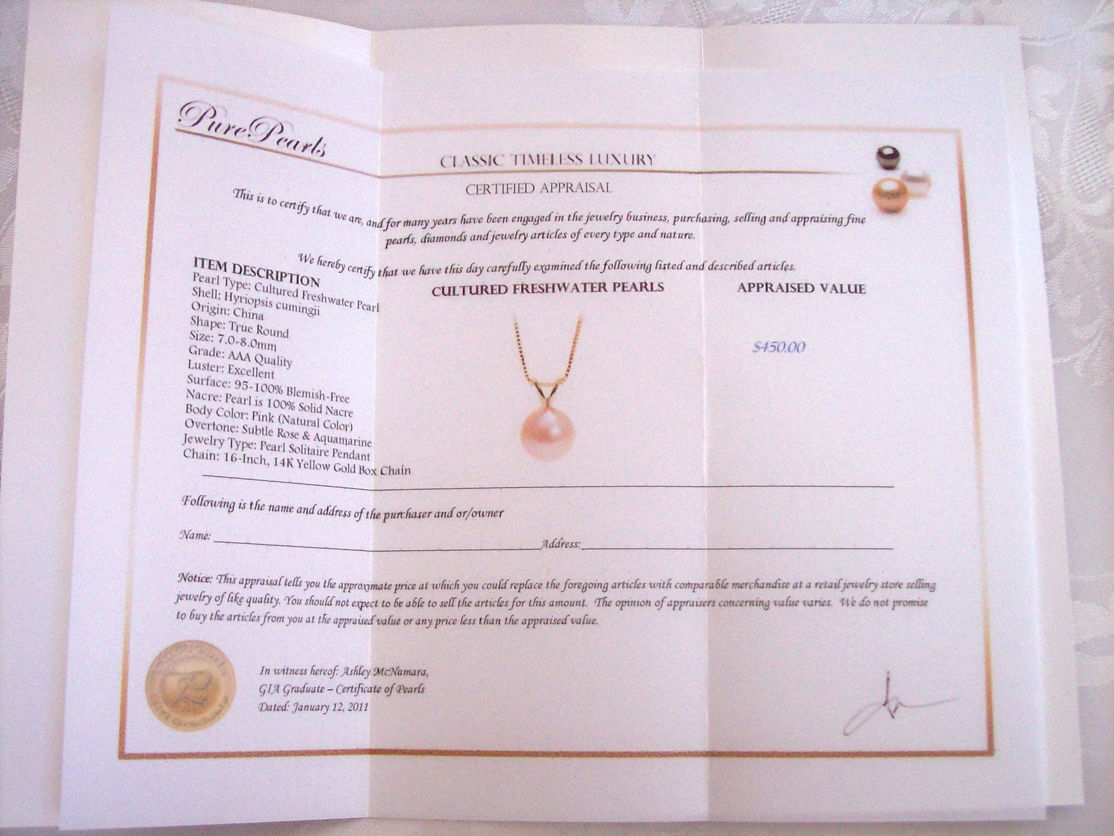 MENOPAUSAL NEW MOM Pure Pearls Pink Pearl Pendant GIVEAWAY and Review