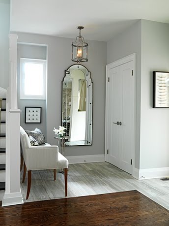Sarah Richardson custom bench in beautiful traditional entry