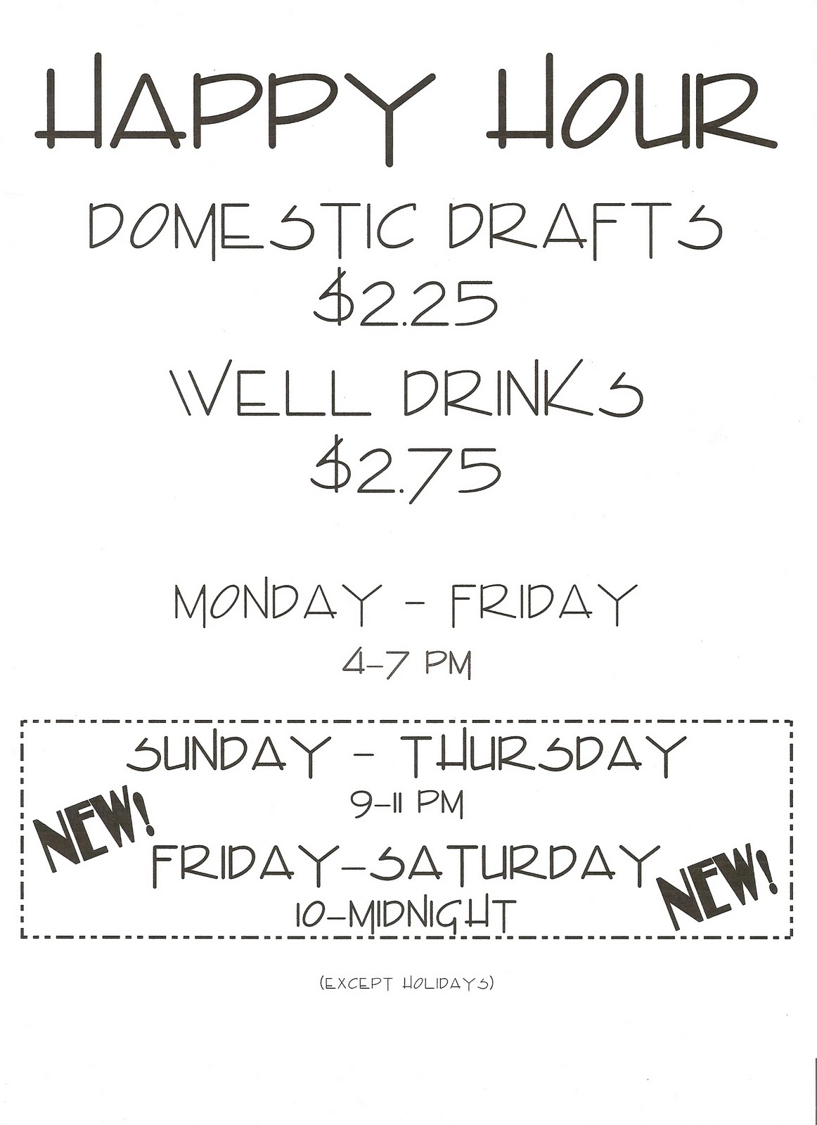 Grand Avenue Bar & Grill Happy Hour