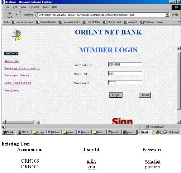 Online banking project in java with source code