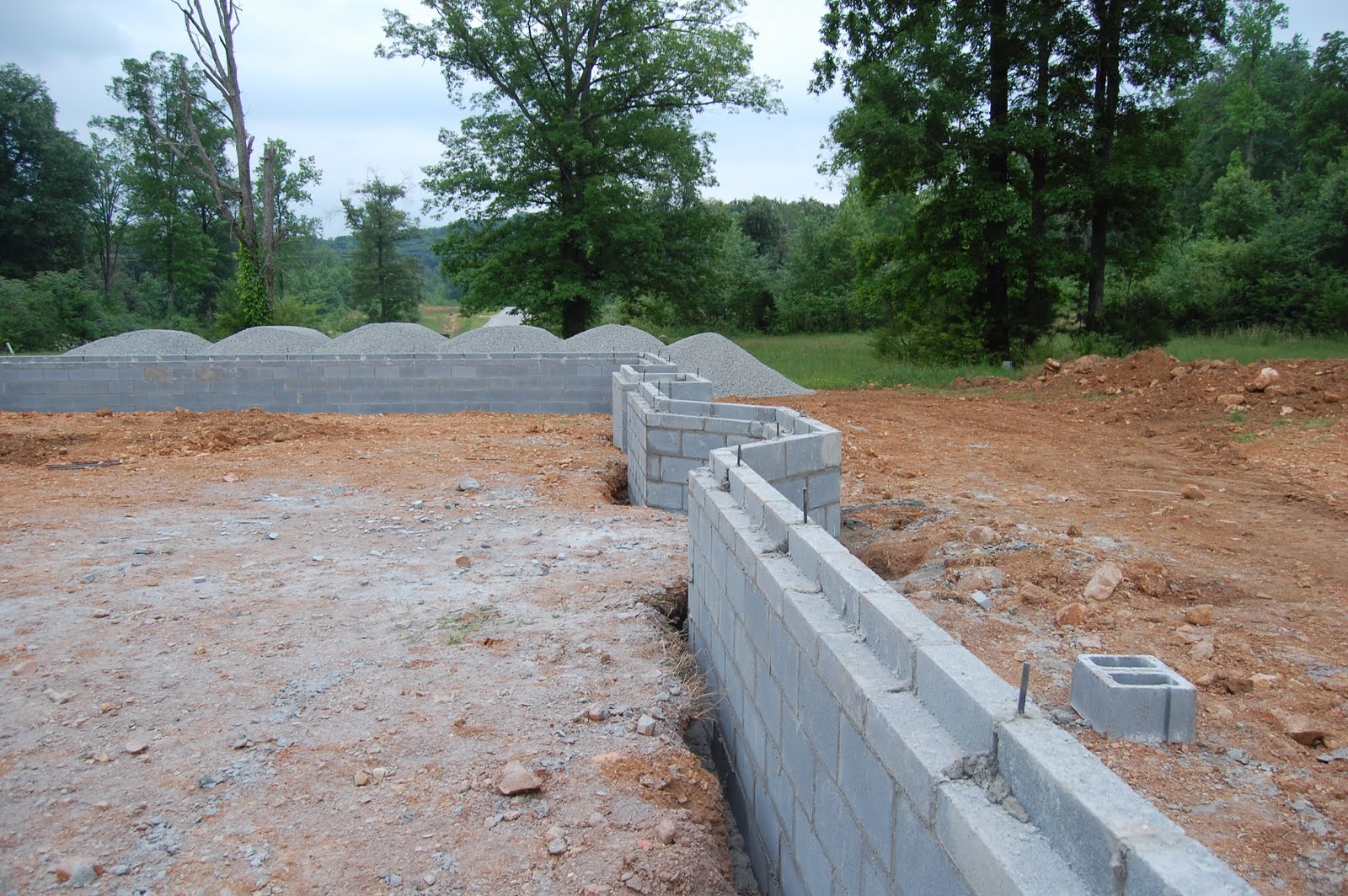 Home Building Project Concrete Blocks Completed