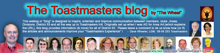 The Toastmasters blog (started by The Wheel)