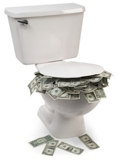image money in toilet