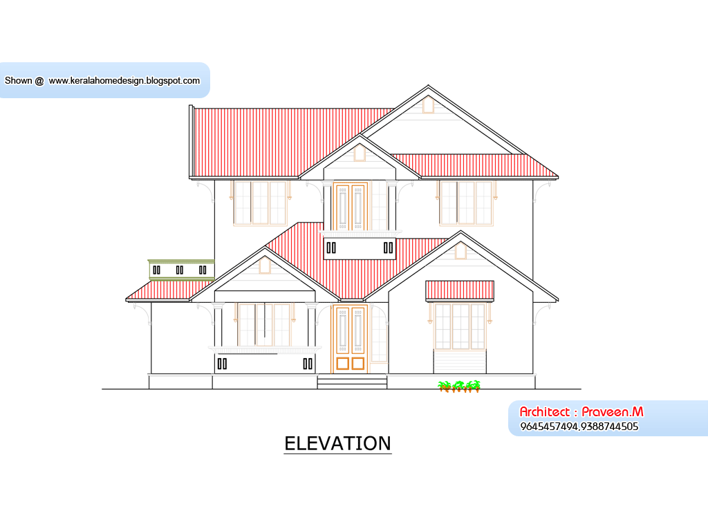 Kerala Home  plan  and elevation  1800 Sq Ft Kerala 