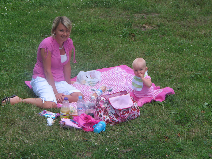 Roze picknick onderweg naar huis!