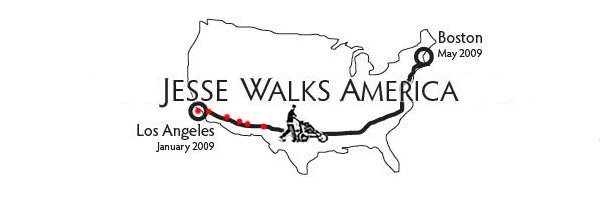 Jesse Walks America 2 coasts....1 HOPE