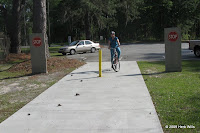 The west end of the Azalea City Trail at the Craig Center. Photo of trail at Craig Center