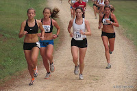 Kara Taylor (on the left) ultimately ran away from all these women to take the Quail Trail 5K women's title.