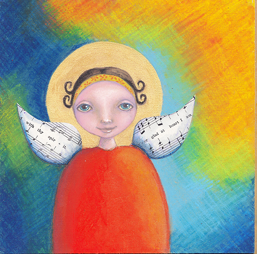 Blissful Pumpkin: How to create one of my mixed media 'Little Angels'.