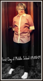 Kennedy's first day of middle school, September 8, 2009