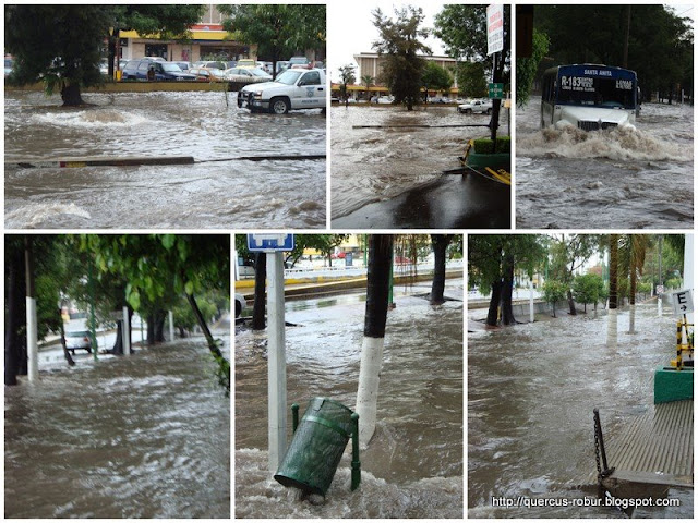 Inundaciones en los alrededores de Plaza del Sol, Guadalajara