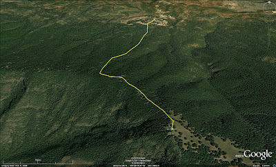 Ruta aproximada de descenso de Cerro Viejo - enero 2011