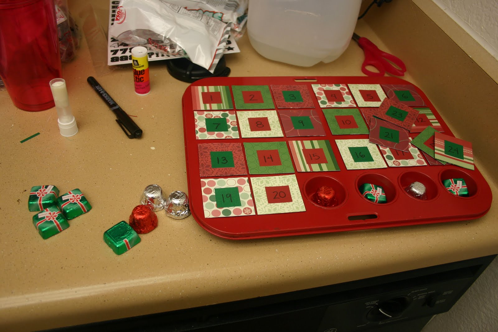 Honeybee Vintage Muffin Pan Advent Calendar