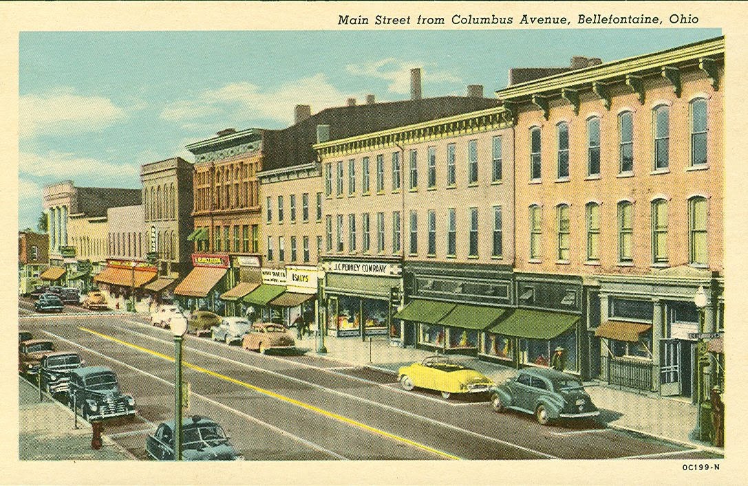 Vintage Travel Postcards Bellefontaine, Ohio