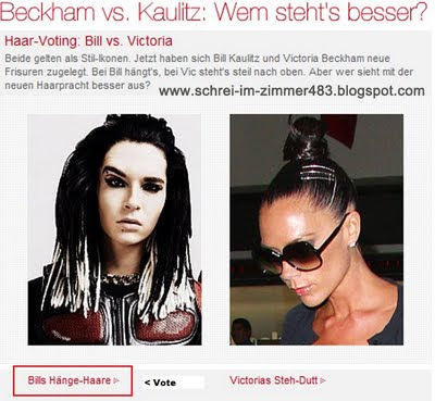 Now they have new hairstyle Bill Kaulitz and Victoria Beckham.