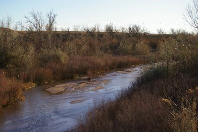 Huerfano River at Doyle bridge, looking upstream