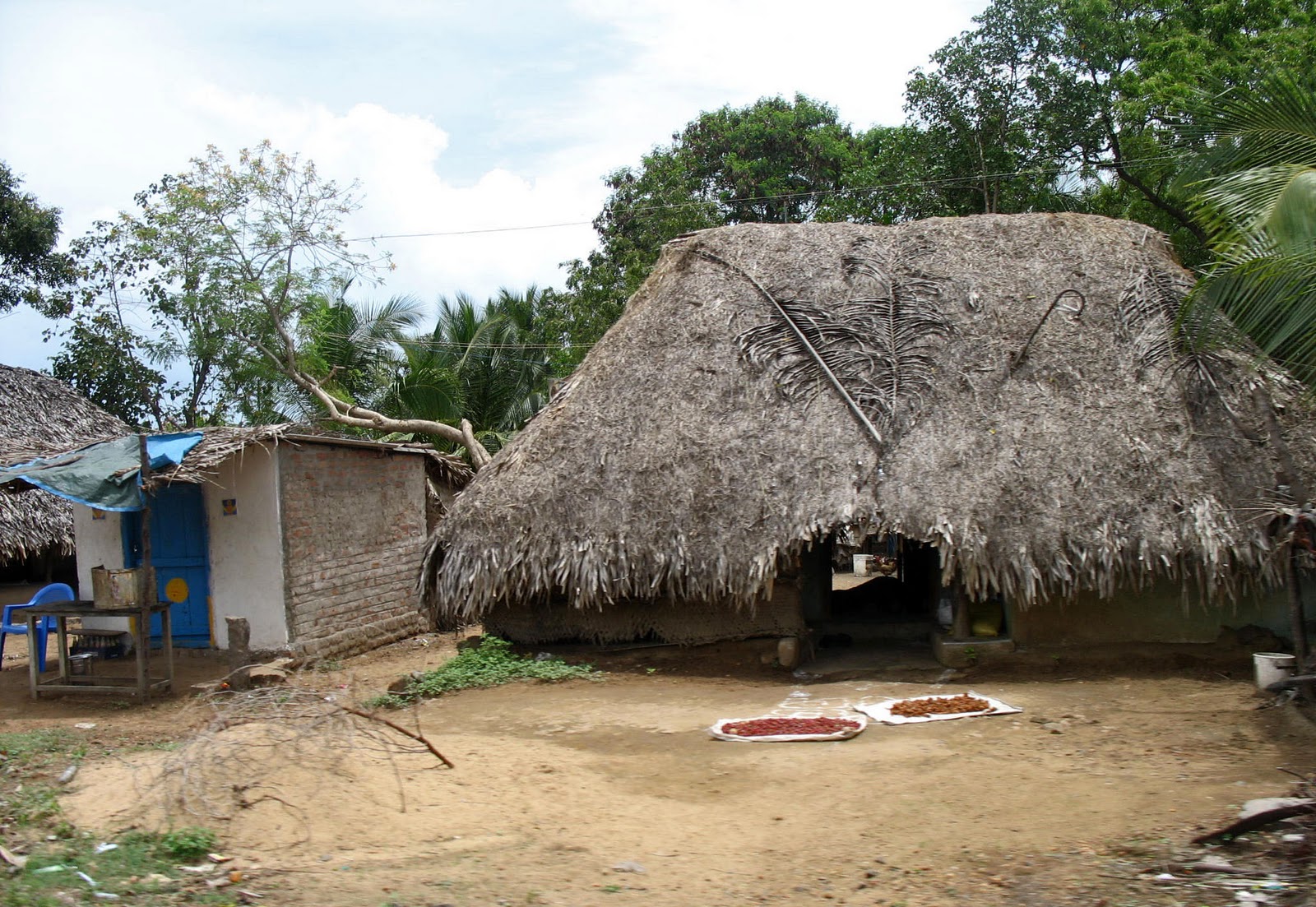 Stock Pictures: Photos of thatched Indian Huts from the Chennai area