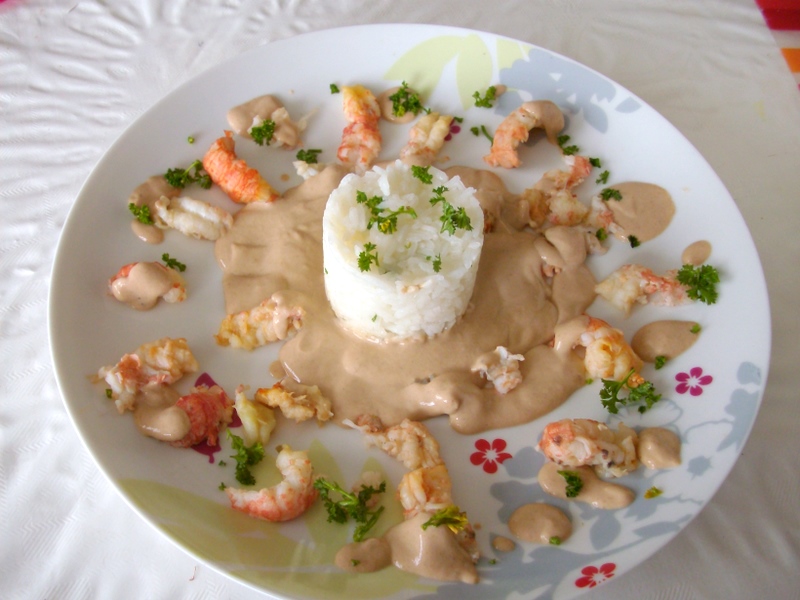 Tout ce que Jackyie aime Queues d'écrevisses en sauce à la crème de bisque