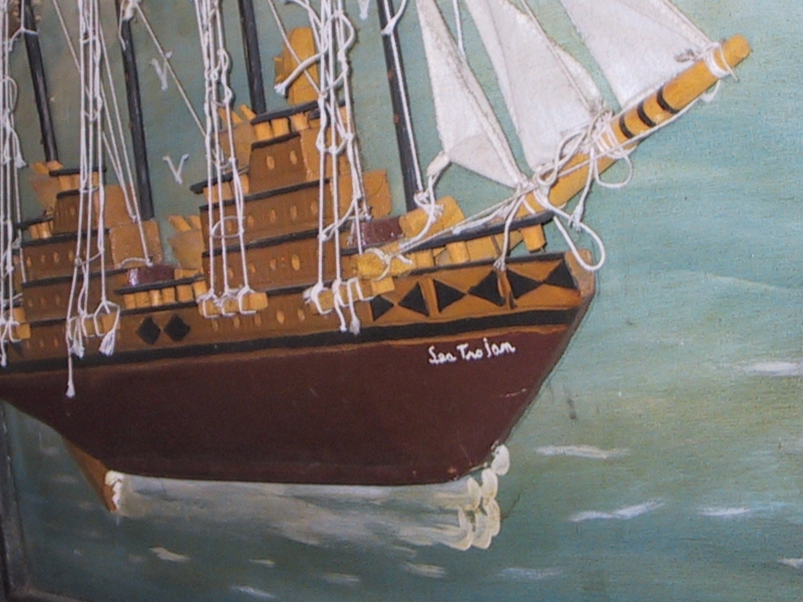 Blue Ridge Altered Art A HALFHULL SHIP PAINTING