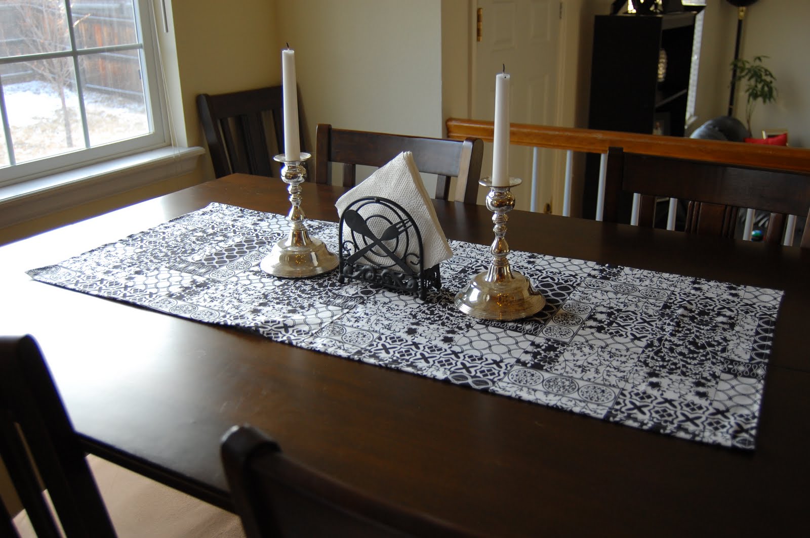 McChesney Moments Black and White Table Runner