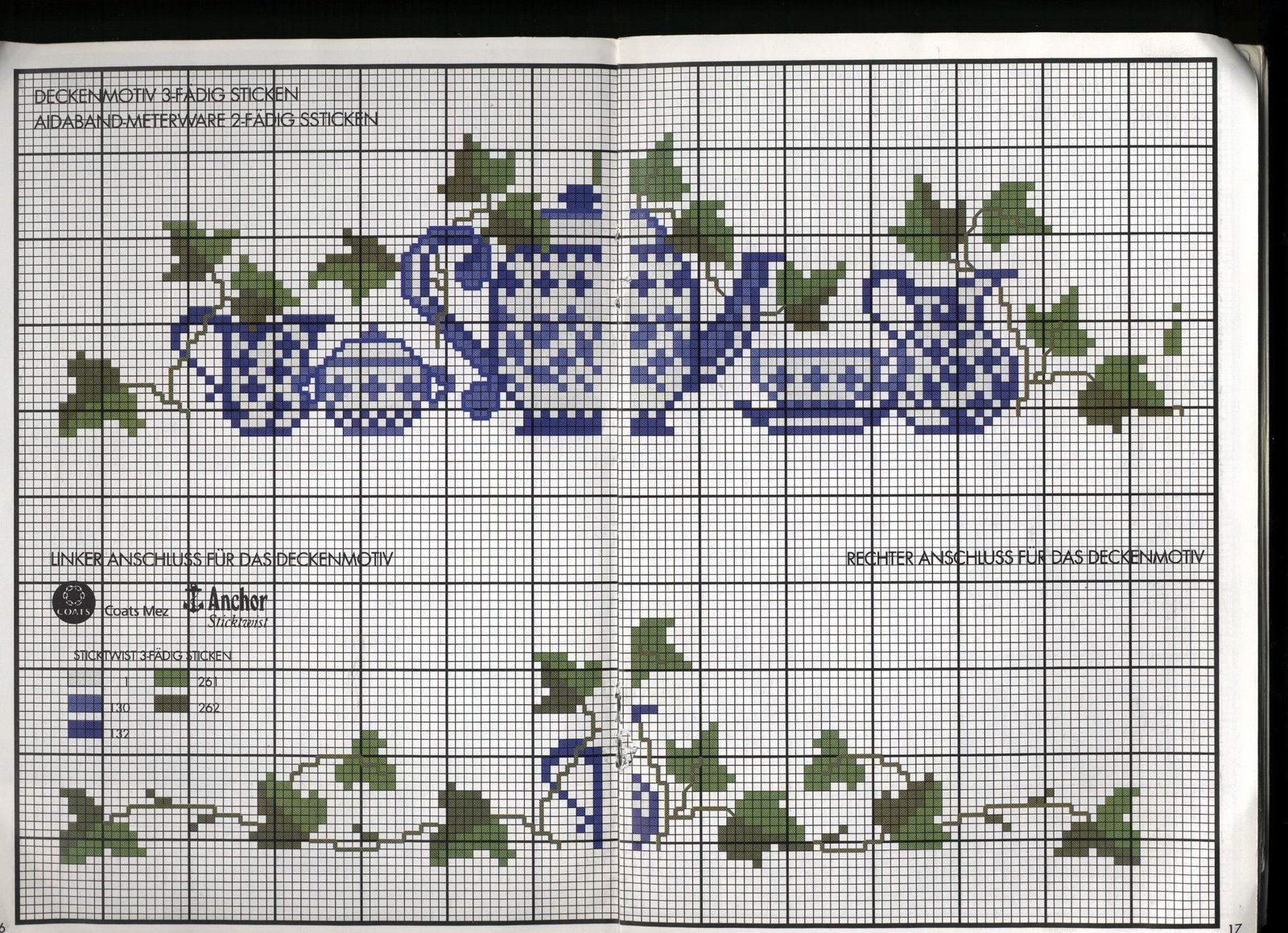 Ponto Cruz - Pontinhos da San: Bules e xícaras