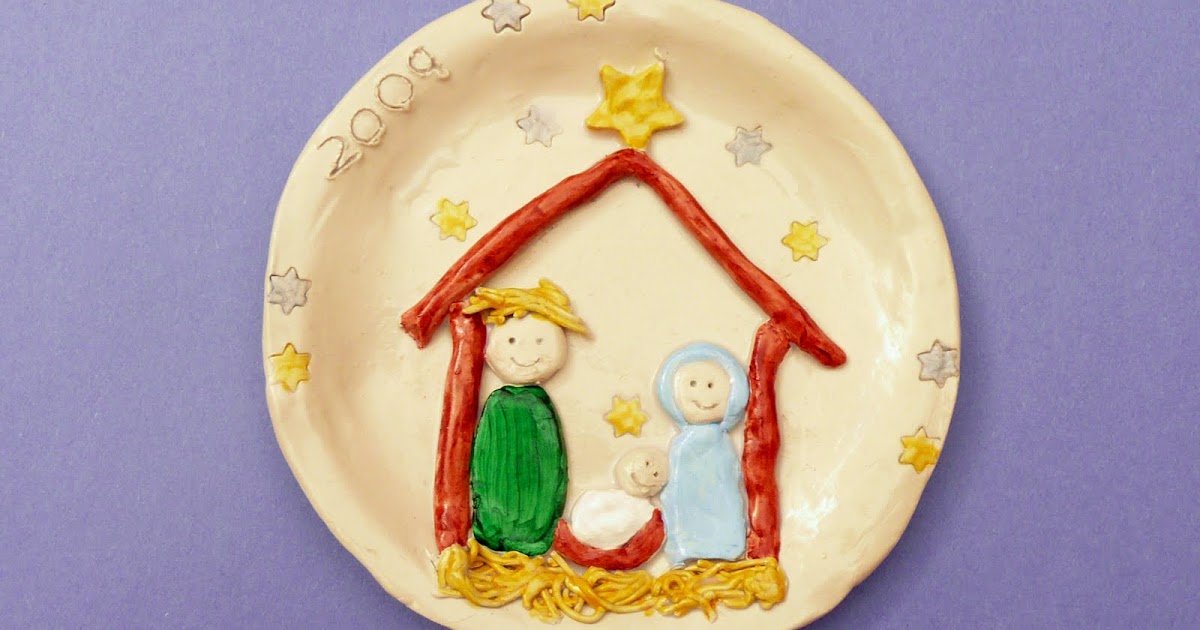 that artist woman Christmas Clay Projects Nativity Plates