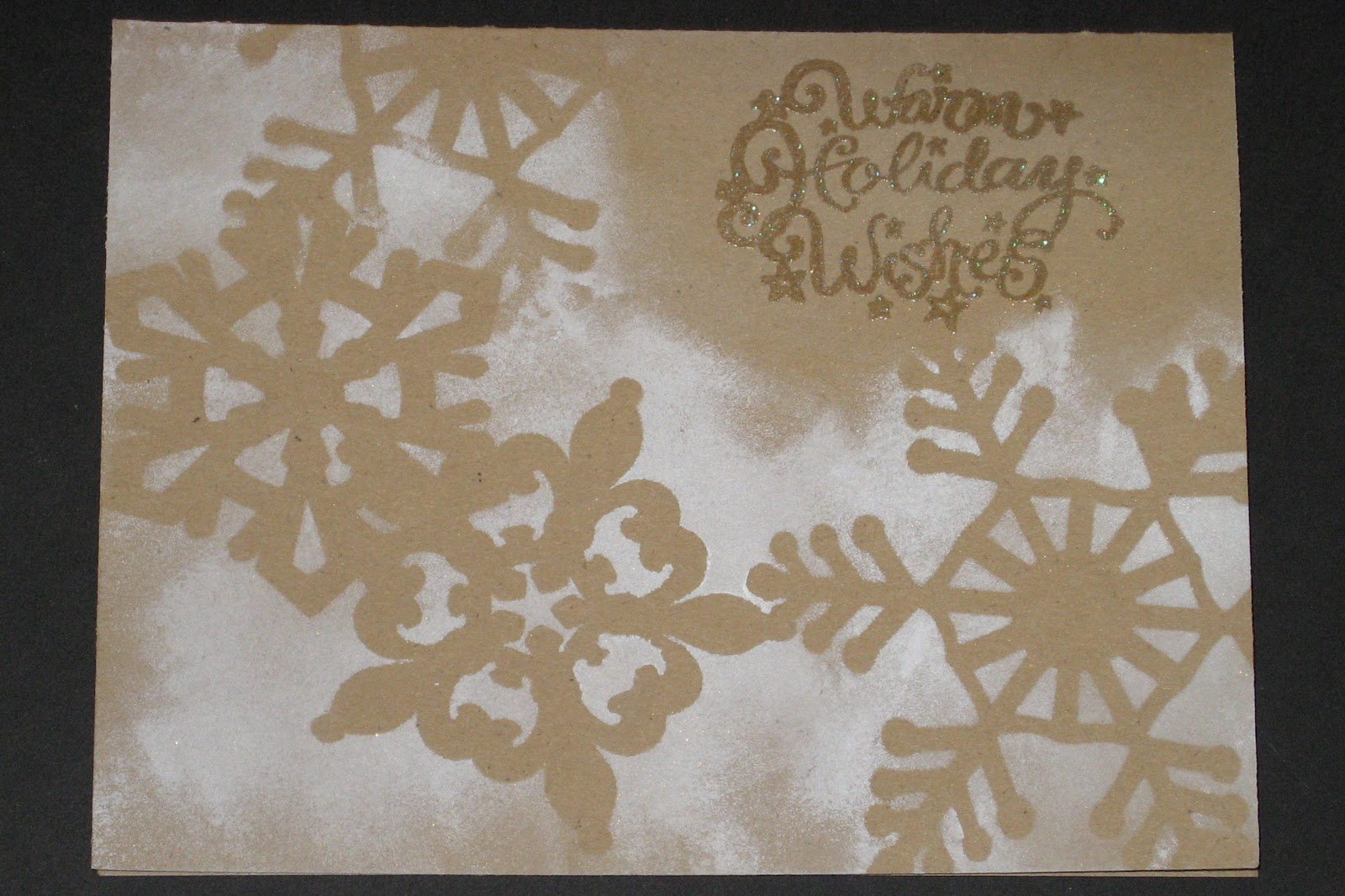 KSD Creations Kraft Christmas Card Using a Stencil