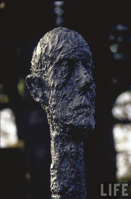 [Monumental+Head.+Bronze+sculpture+by+Alberto+Giacometti+photographed+in+garden+of+Hirshhorn+estate+in+Greenwich,+Ct..jpg]