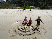 beach art with our campground friend Zoe