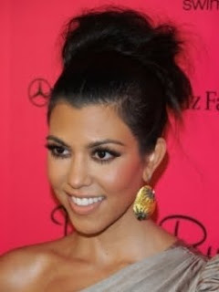 Kourtney Kardashian - messy high updo hairstyles