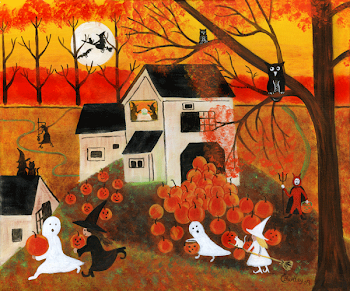 Halloween-ghosts, witches and autumn pumpkins!  Love It!