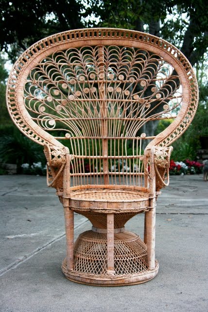 Vintage wicker peacock chair