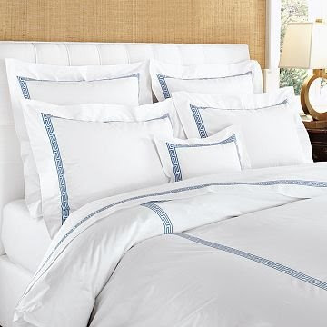 Classic Greek key bedding from William Sonoma Home