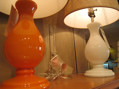 Milk Glass lamps at Pottery Barn