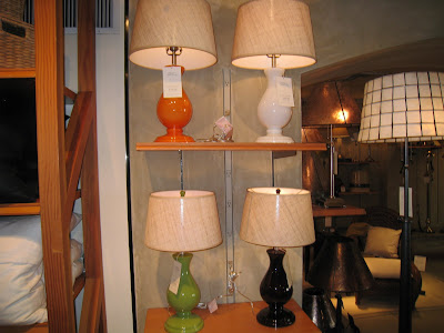 Milk Glass lamps at Pottery Barn