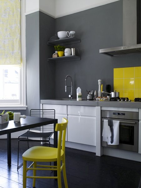 Stock Photo - a modern kitchen with grey storage units
