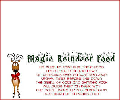 Reindeer food recipe and printable