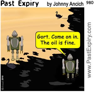 [CARTOON] Gulf Coast Oil Spill.  images, pictures, animals, cartoon, environment, health, pollution, robots, tragedy, oil