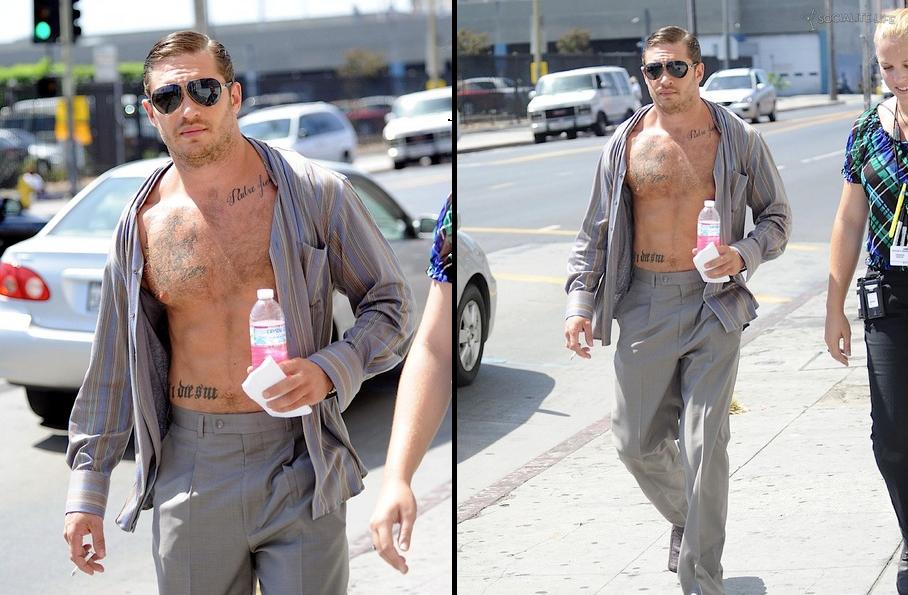 Inception 's Tom Hardy gets shirtless