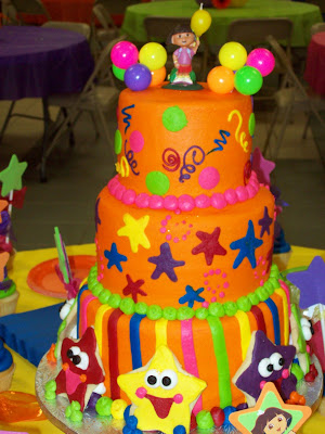 Dora Birthday Cake on Dora Birthday Cake With Star Catcher Cookies