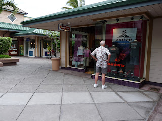 Keoki in front of Crazy Shirt Shop at Waikola Beach Resort