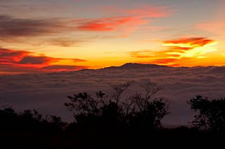 Mountain sunset in Hawaii